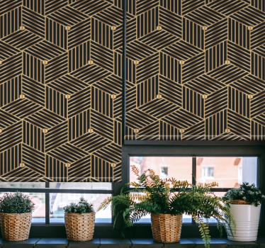 Elegancka roleta Złoty geometryczny wzór deco - TenStickers