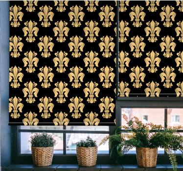 Elegancka roleta złoty wzór fleur-de-lis - TenStickers
