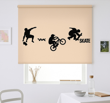 Roleta dla nastolatka jazda na deskorolce bmx sport - TenStickers