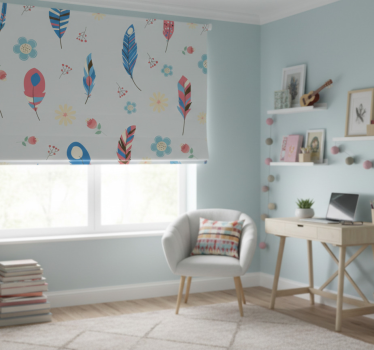 Roleta dla nastolatka w stylu boho z piórami - TenStickers