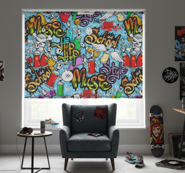 Roleta dla nastolatka w stylu graffiti hip-hop - TenStickers