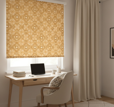 Roleta dla nastolatka w vintage beżowy wzór ornamentalny - TenStickers