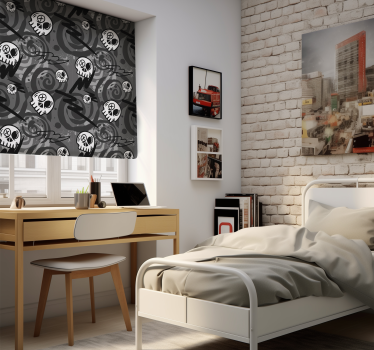 Młodzieżowa roleta graffiti z czaszkami - TenStickers