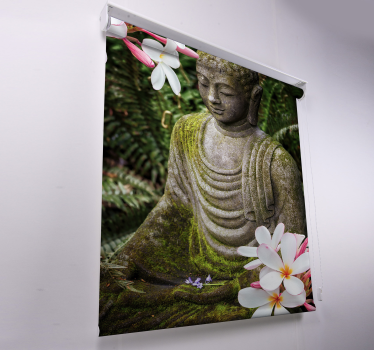 Roleta Kwiatowy zielony budda zen - TenStickers