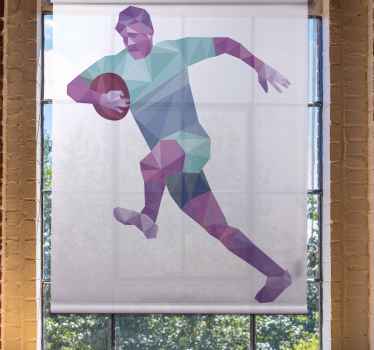 Roleta sport geometryczny gracz rugby - TenStickers