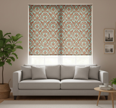Roleta vintage w elegancki wzór damaskowy - TenStickers