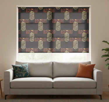 Roleta vintage z retro krajobrazem wodospadu - TenStickers