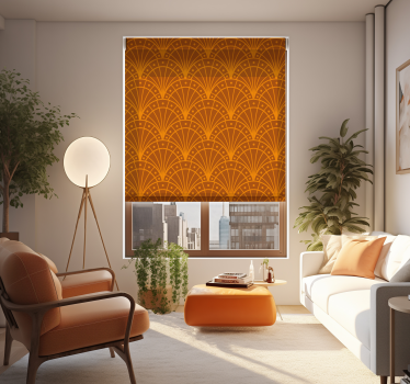 Roleta do salonu eleganckie pomarańczowe artdeco - TenStickers