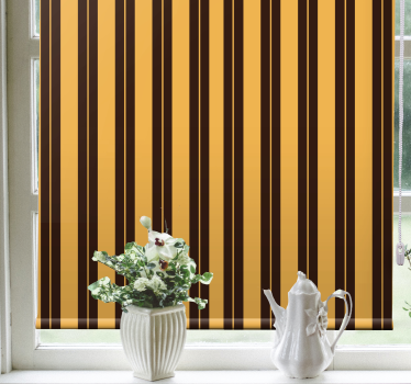 Elegancka roleta musztardowo-czarne paski - TenStickers