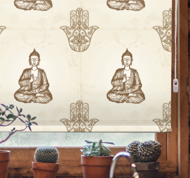 Roleta zen z wzorami symboli buddy - TenStickers
