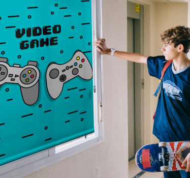 Roleta gamer Dwa kontrolery retro - TenStickers
