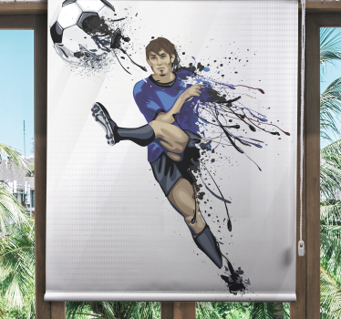 rolety na okno z motywem sportowym Piłkarz - TenStickers