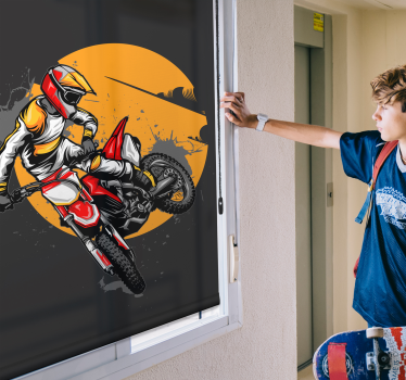 rolety na okno zabawne Sport motocyklowy zabawa niewidomych - TenStickers