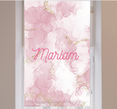 Elegancka roleta różowy marmur z imieniem - TenStickers