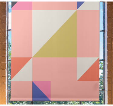 Rustykalna roleta geometryczne bloki kolorów - TenStickers