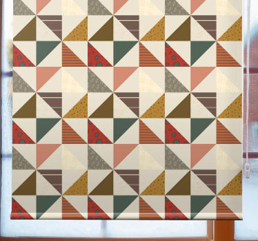 Vintage roleta Patchworkowy geometryczny - TenStickers