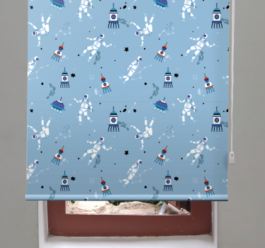 Zwariowana roleta astronauci i rakiety - TenStickers