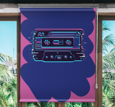 Zwariowana roleta ilustracja kasety retro - TenStickers