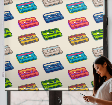 Zwariowana roleta kolorowe kasety magnetofonowe - TenStickers