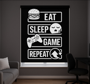 Roleta gamer powtórz grę „jedz i śpij” - TenStickers