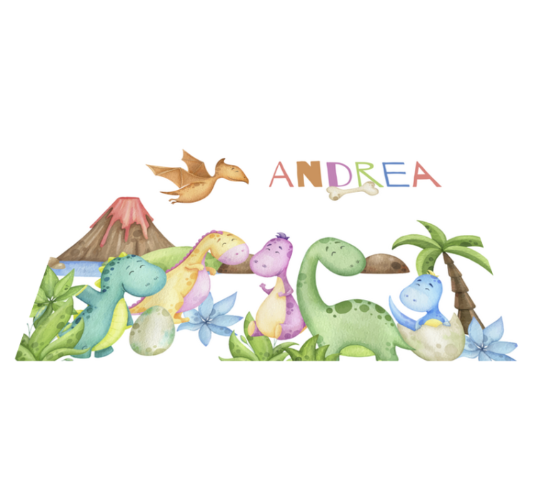 Podkładka na stół z imieniem scena jurajska - TenStickers