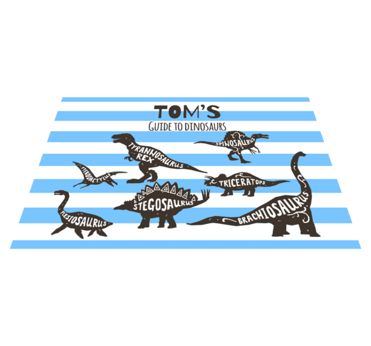 Podkładki na stół z imieniem Dinozaury z imionami - TenStickers