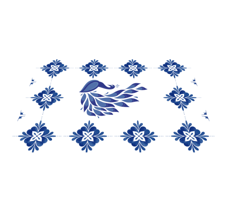Oryginalne podkładki na stół Delftware peacock - TenStickers