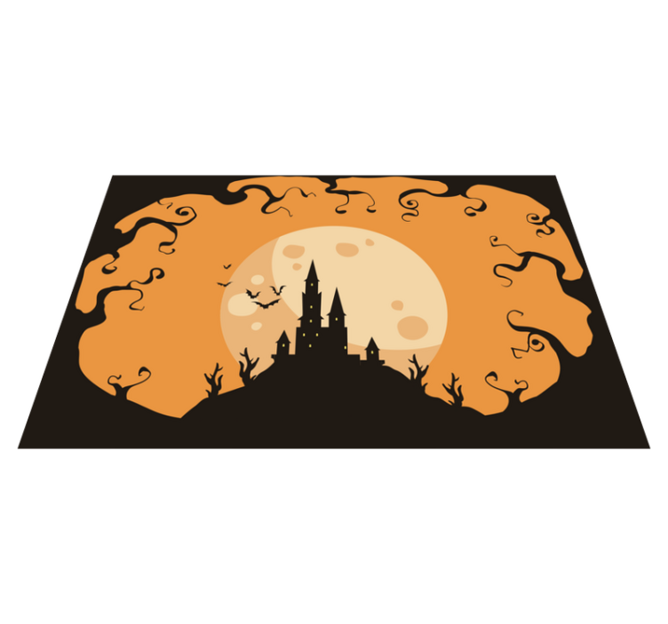 Podkładka na stół Halloween Zamek w pomarańczową noc - TenStickers