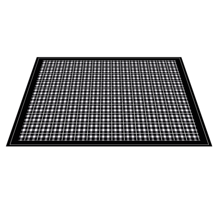 Podkładka pod talerze prostokątna Czarno-biały wzór w kratkę - TenStickers