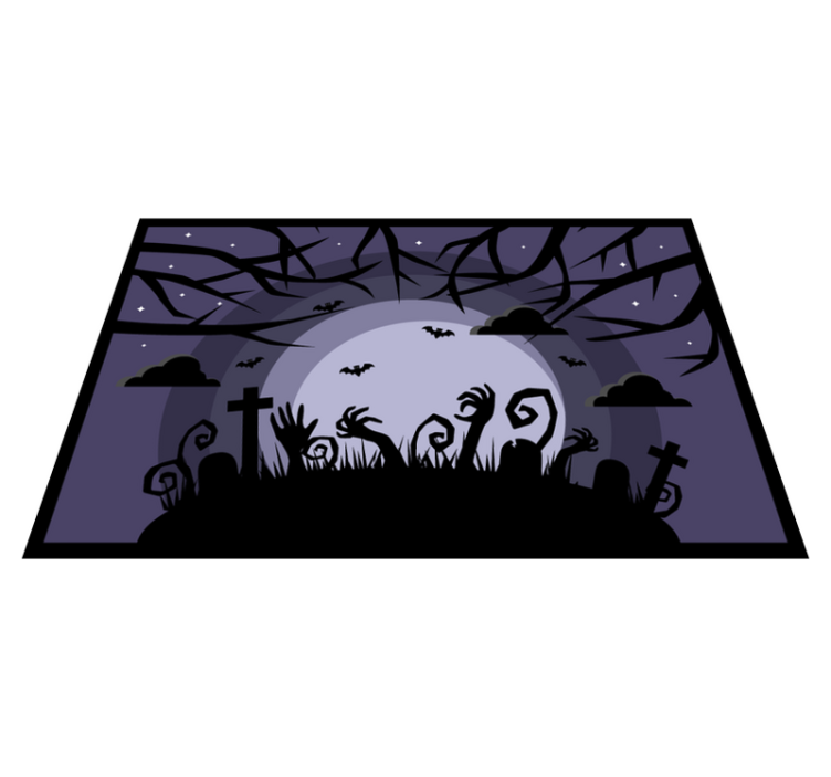 Podkładka Upiorny cmentarz z księżycem - TenStickers