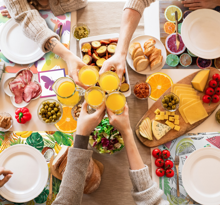 Podkładki na stół z tęczowymi motylami - TenStickers