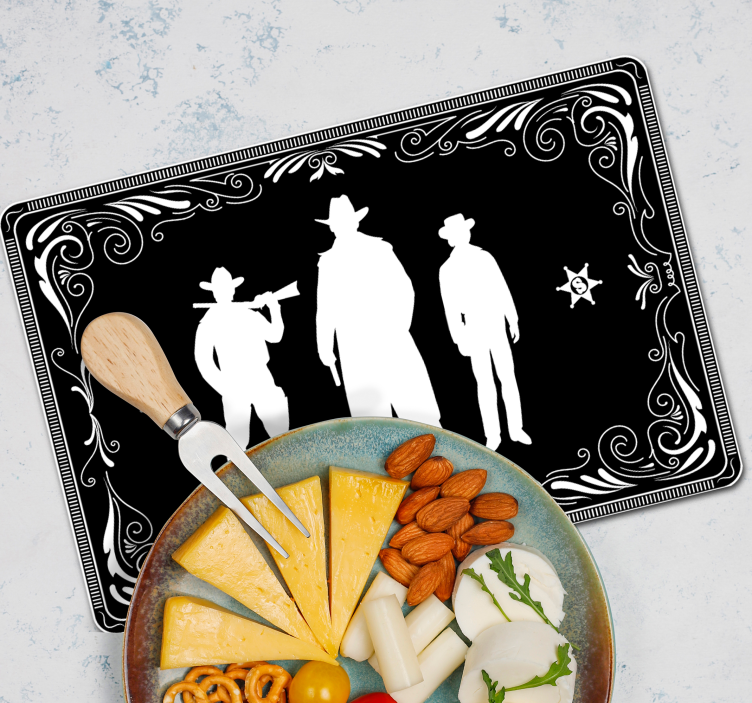 Czarne winylowe podkładki na stół z wzorem koni - TenStickers