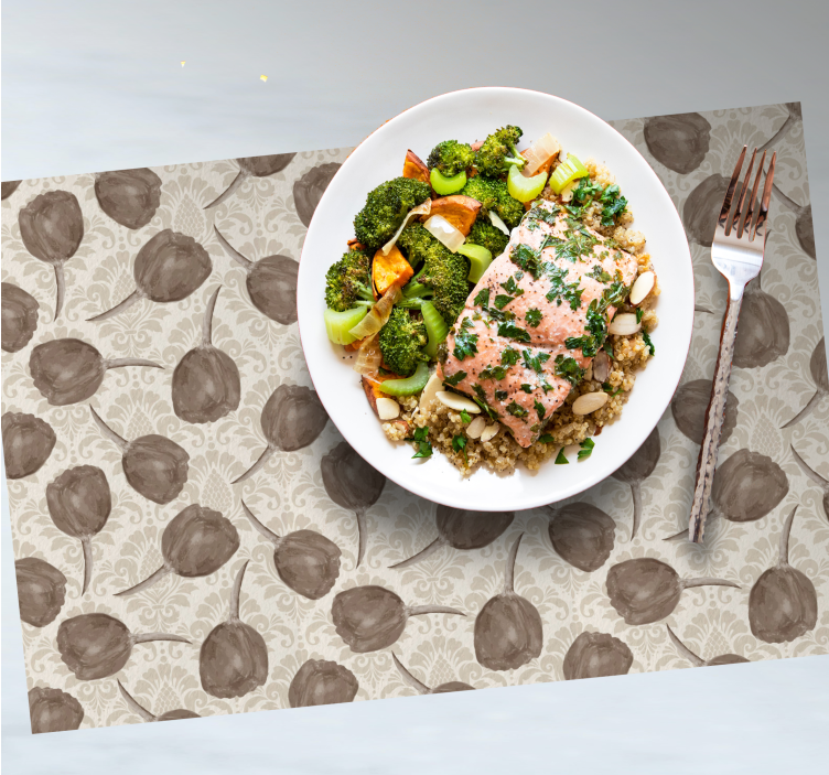 Elegancka podkładka Wzór szarych tulipanów - TenStickers