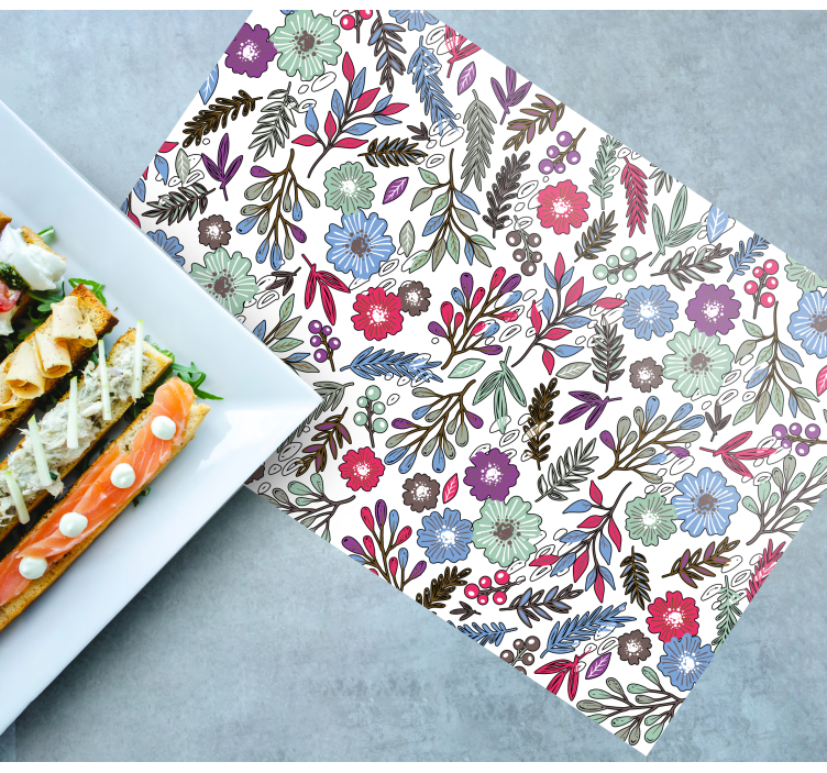 Podkładka na stół nowoczesna Eksplozja tradycyjnych kwiatów - TenStickers