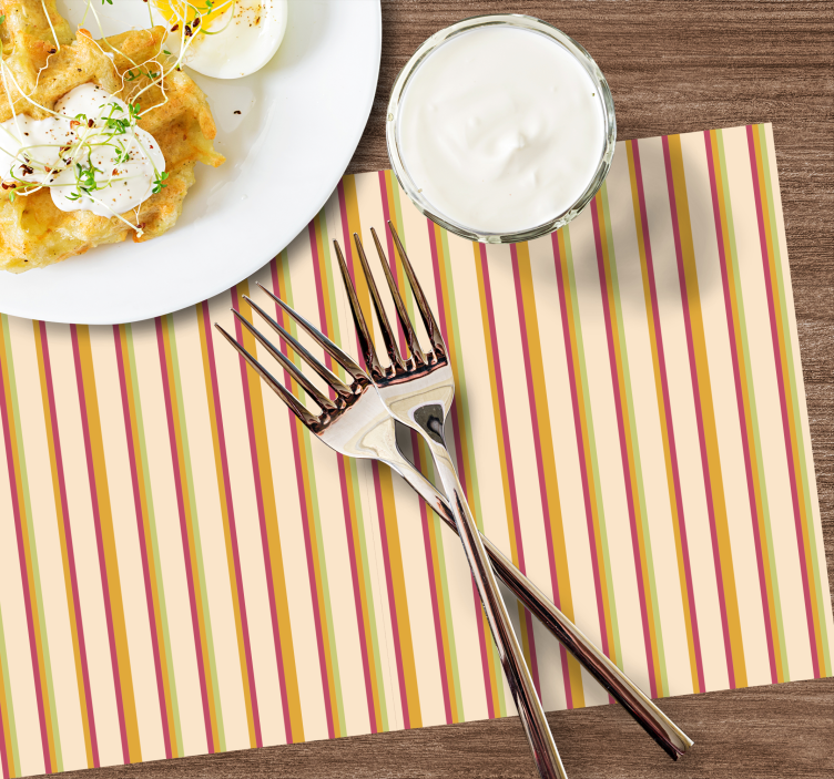 Podkładka na stół nowoczesna Retro pastelowy wzór w paski - TenStickers