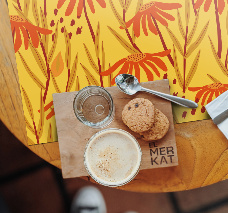 Podkładki na stół nowoczesne Nowoczesny kwiat pomarańczy - TenStickers