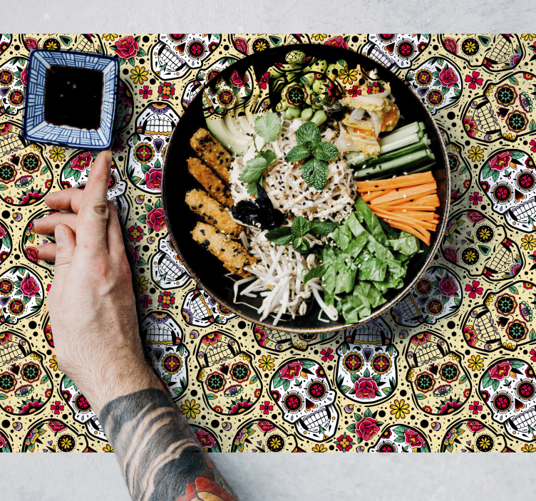 Podkładki na stół nowoczesne Zestaw czaszek - TenStickers