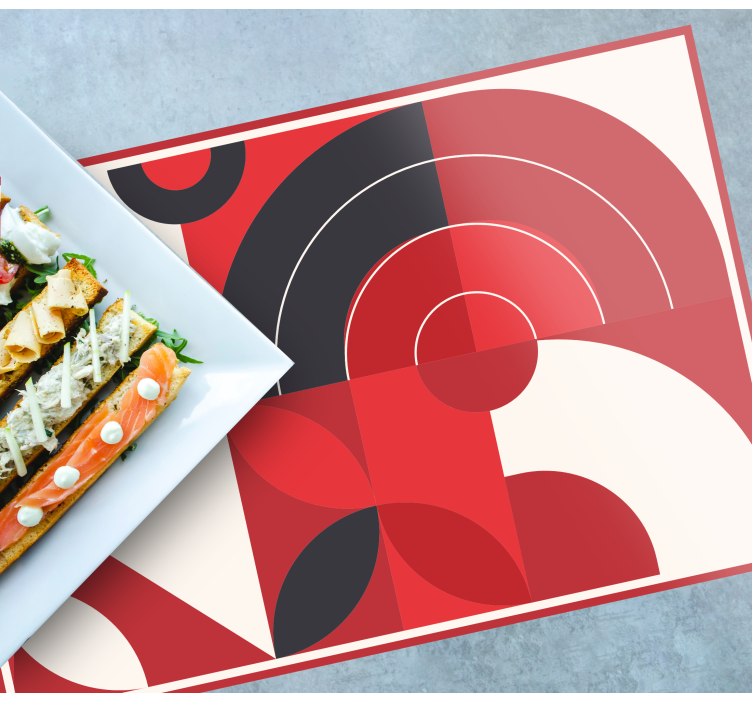 Oryginalna podkładka na stół Czerwona geometryczna sztuka - TenStickers