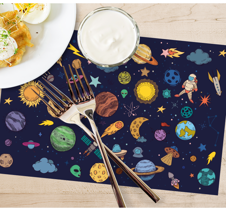 Oryginalna podkładka na stół Dużo symboli kosmicznych - TenStickers
