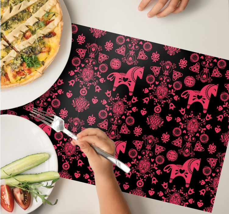 Oryginalna podkładka na stół z folkowym koniem - TenStickers