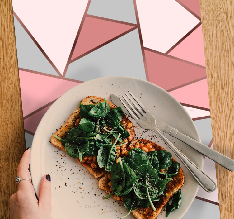 Oryginalne podkładki na stół Różowe trójkąty - TenStickers