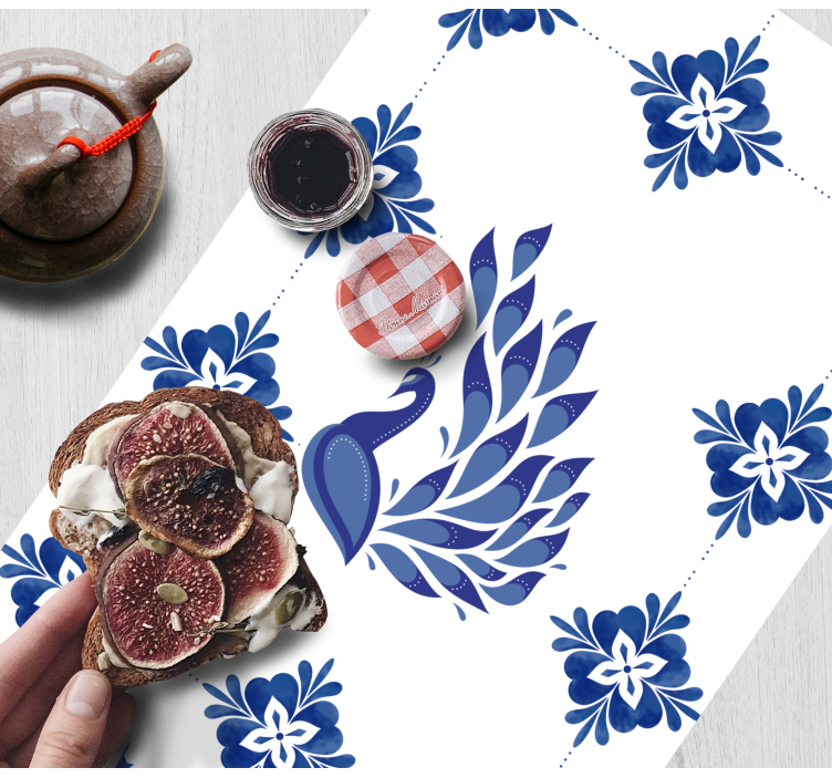 Oryginalne podkładki na stół Delftware peacock - TenStickers