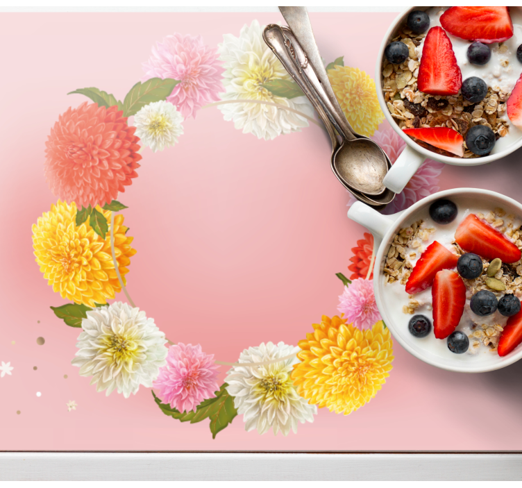 Oryginalne podkładki na stół Kwiecisty diadem - TenStickers