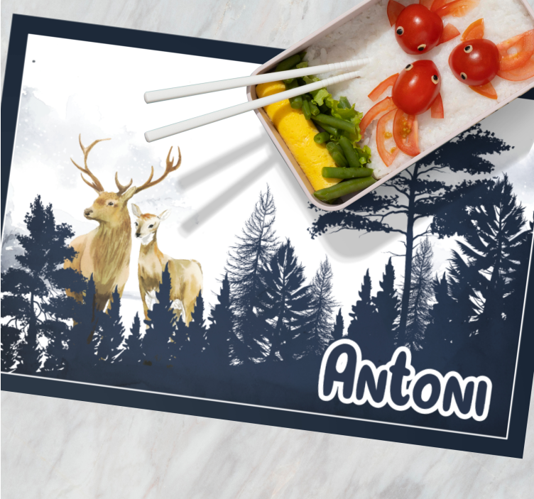 Podkładka na stół leśni przyjaciele w skandynawskim stylu - TenStickers