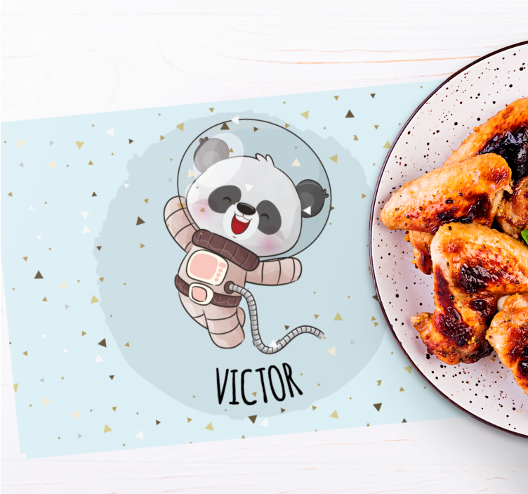 Podkładka na stół dla dzieci Urocza panda dla chłopca z imieniem - TenStickers
