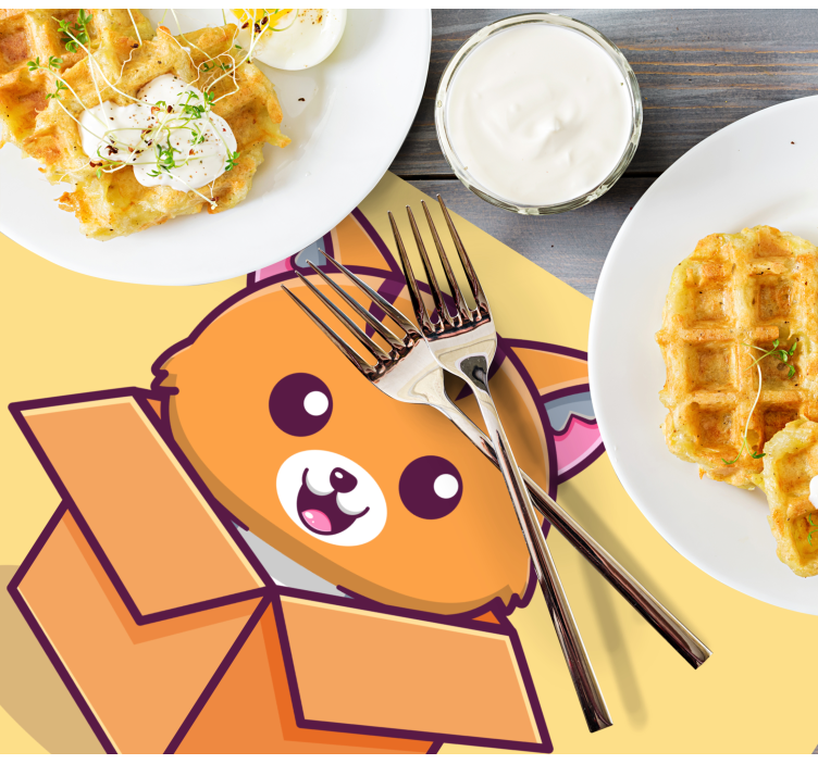 Podkładka na stół dla dzieci radosna kotka - TenStickers