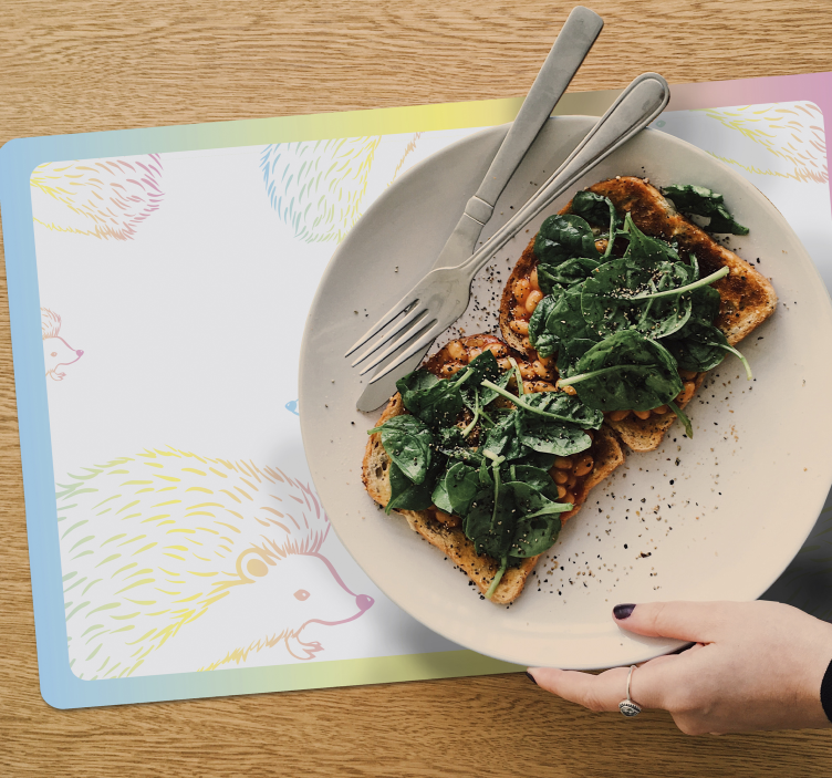 Podkładka na stół dla dzieci w kolorowe jeże - TenStickers