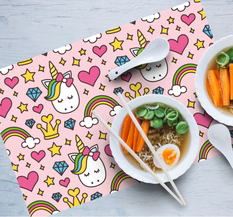 Podkładka na stół dla dzieci w urocze jednorożce - TenStickers