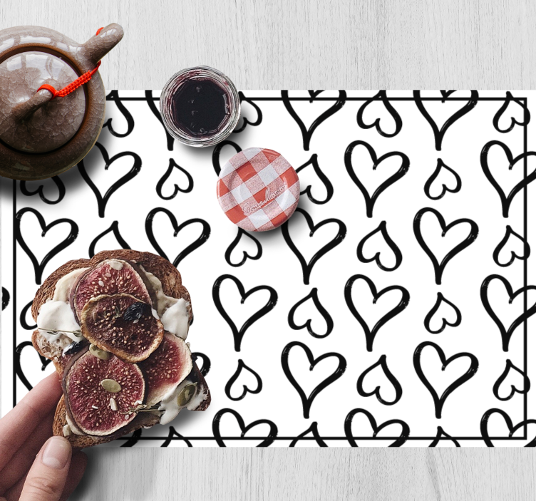 Podkładka na stół dla dzieci wesoły wzór serc - TenStickers