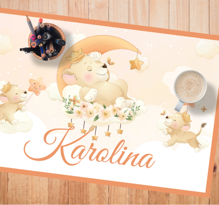 Podkładka na stół dla dzieci z figlarnymi lwiątkami - TenStickers